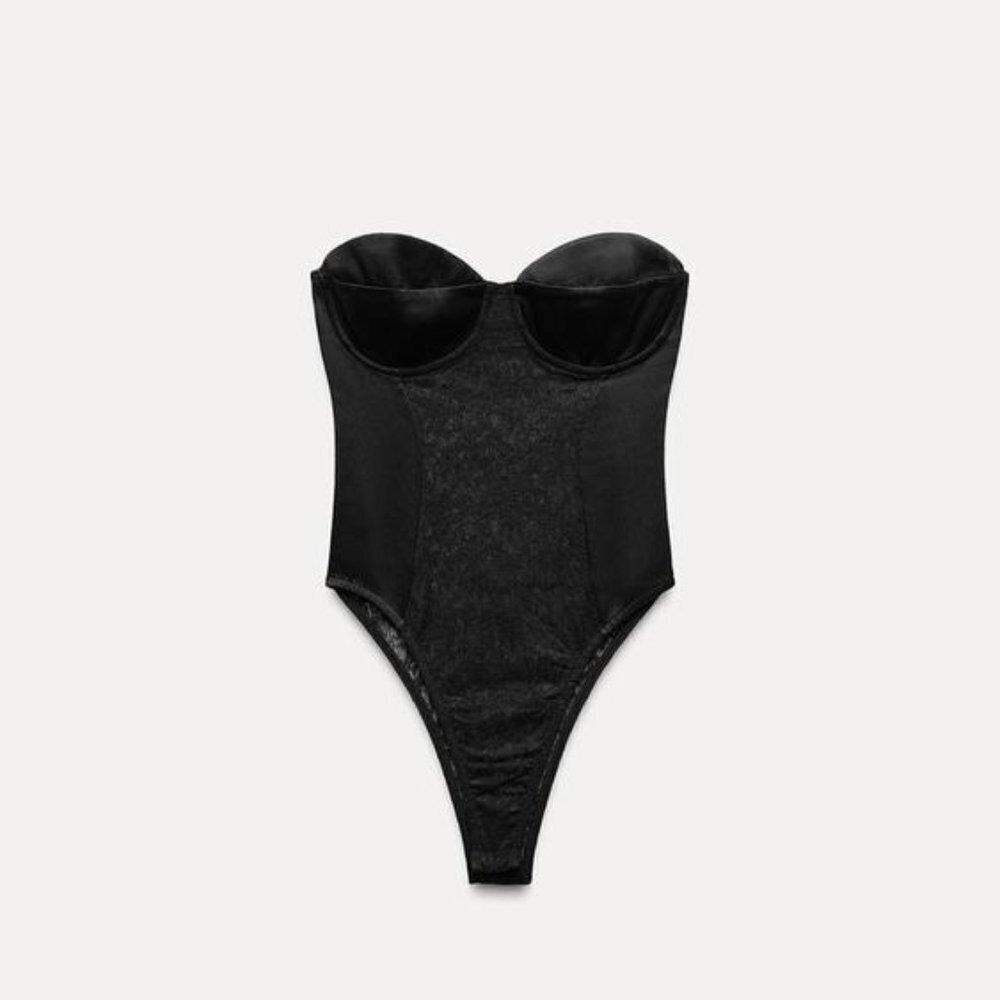ZARA COMBINATION STRAPLESS BODYSUIT SIZE M 1131 832 800